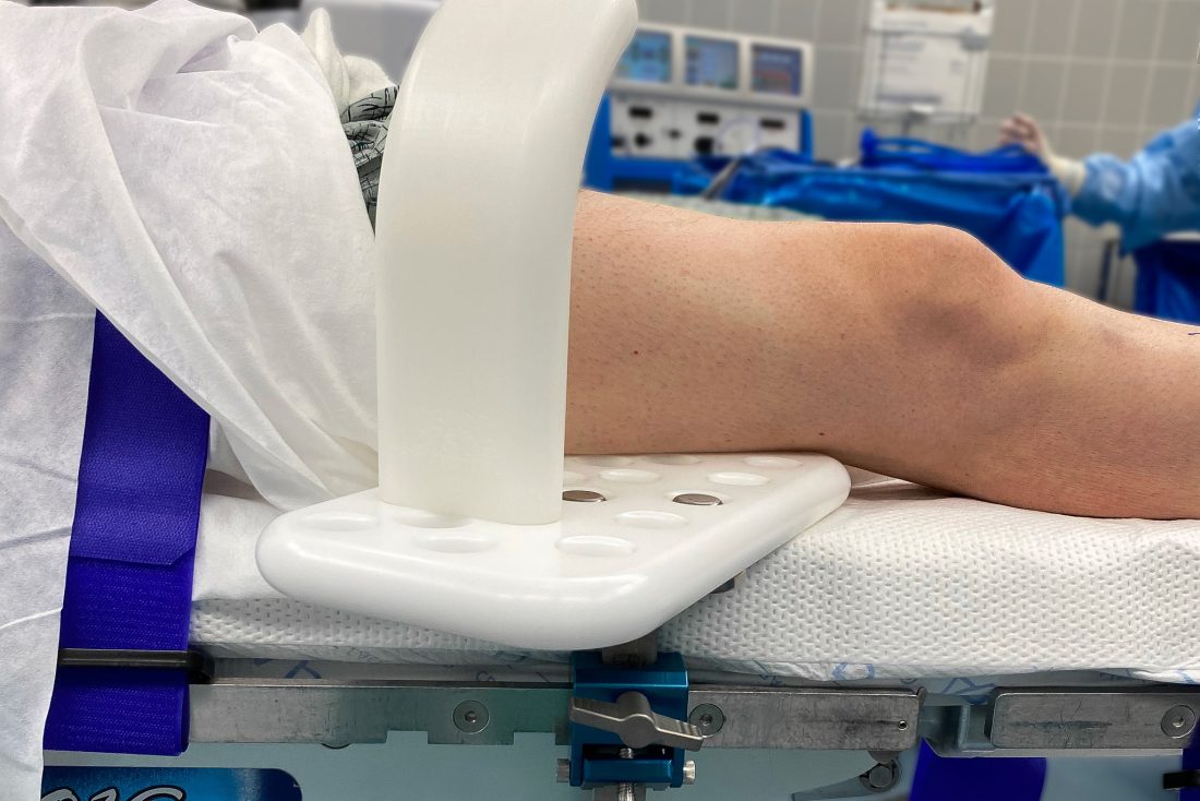 Match Grade Medical Surgical Rail Clamp in use